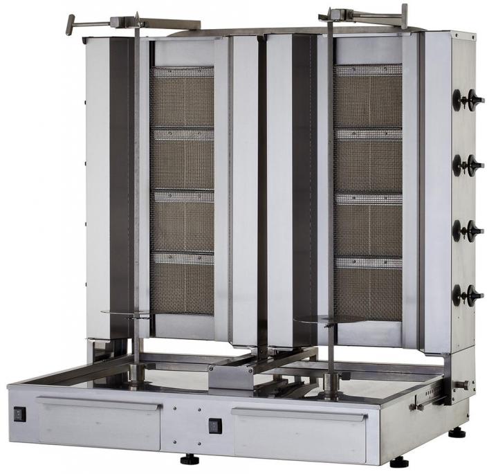 KLG 224-T DONER GRILL GAS, TWIN MODEL, BOTTOM MOTORS, 4+4 Burners KLG 224-T DONER GRILL GAS, TWIN MODEL, BOTTOM MOTORS, 4+4 Burners