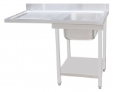 700 Spoeltafel Bodem Met Uitsp. Vaatwasser Demontabel 1 Rechts 1200