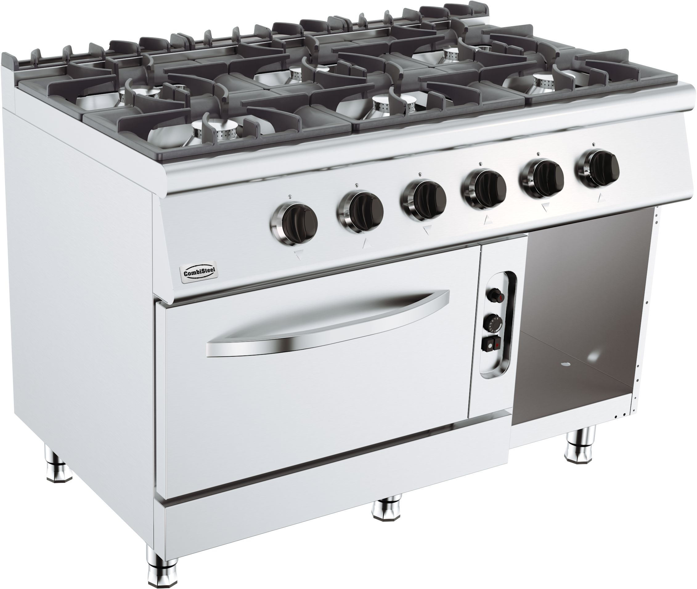 Base 700 Gasfornuis 6 Br. Met Gasoven Base 700 Gasfornuis 6 Br. Met Gasoven