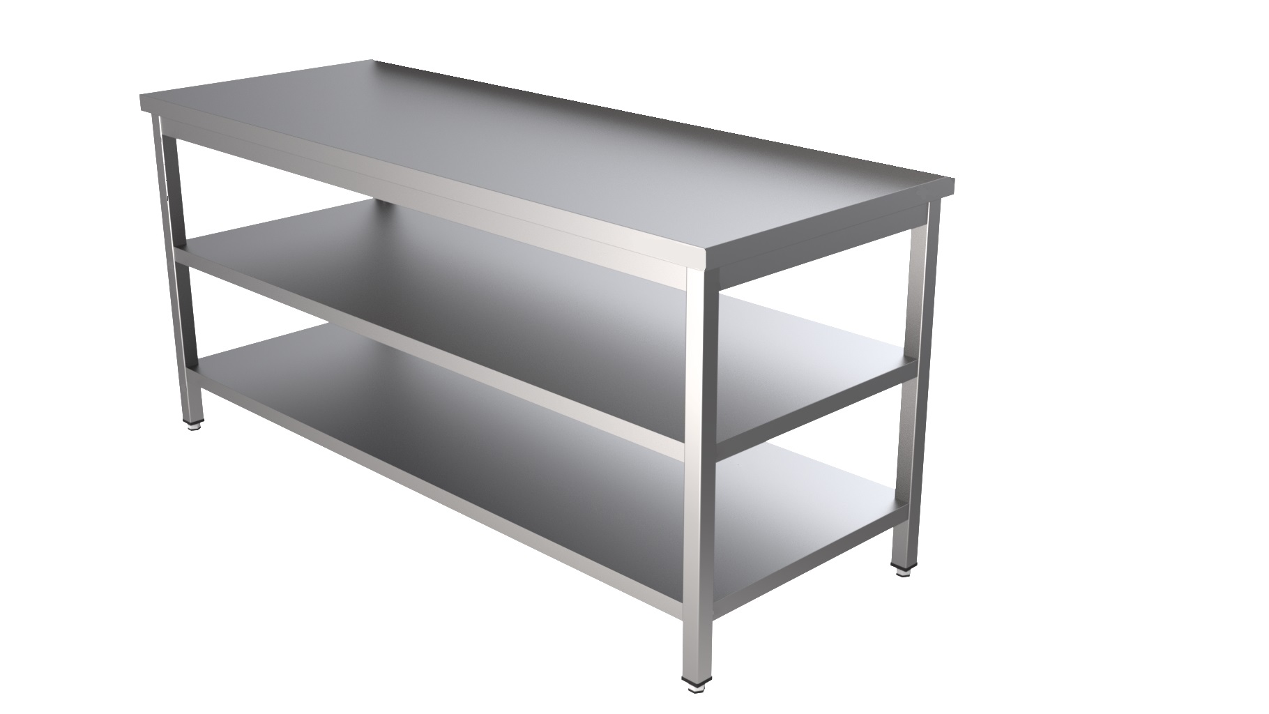 RVS Tafel 2 Schappen 1300 x 600-Line RVS Tafel 2 Schappen 1300 x 600-Line