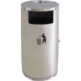 Afvalbak Met Asbak Geb. Rvs