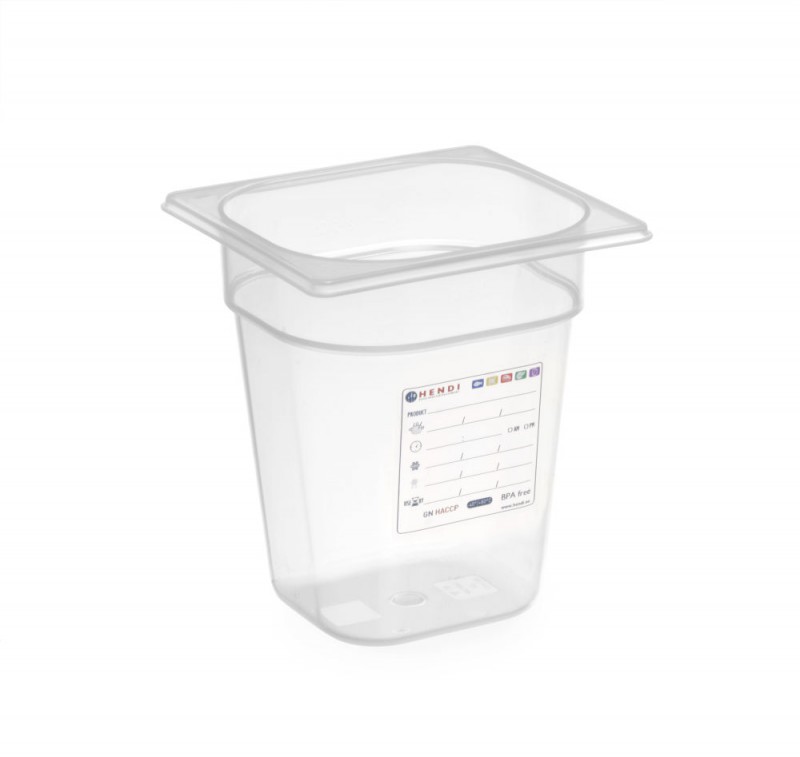 Container GN 1/6, HENDI, GN 1/6, 1,6L, Transparant, 176x162x(H)100mm Container GN 1/6, HENDI, GN 1/6, 1,6L, Transparant, 176x162x(H)100mm