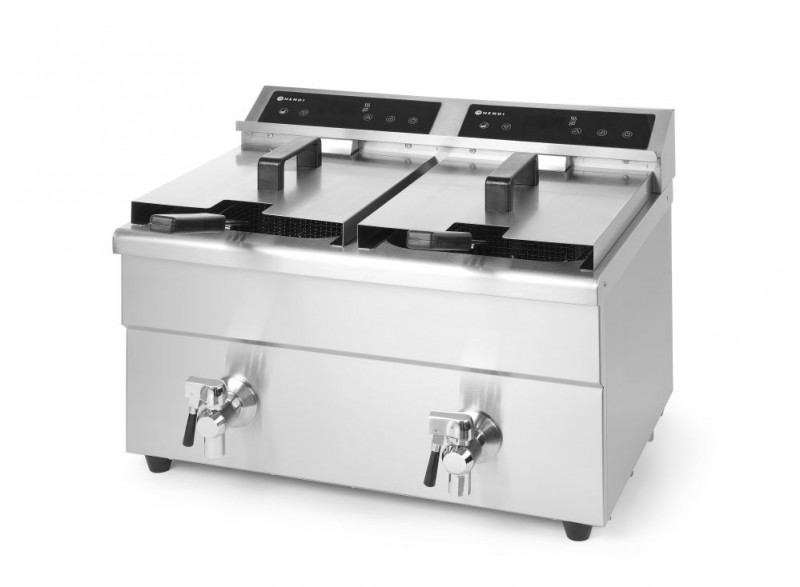 Inductie friteuse met aftapkraan - 2 x 8 l, HENDI, Profi Line, 16L, 230V/7000W, 577x609x(H)410mm Inductie friteuse met aftapkraan - 2 x 8 l, HENDI, Profi Line, 16L, 230V/7000W, 577x609x(H)410mm