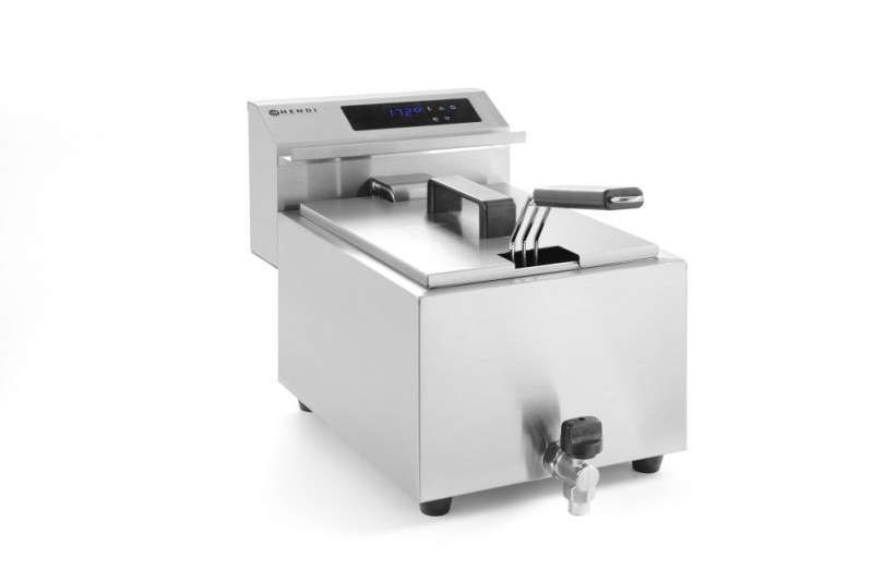Friteuse Profi Line met aftapkraan digitaal - 8 l, HENDI, Profi Line, 8L, 230V/3500W, 305x515x(H)345mm Friteuse Profi Line met aftapkraan digitaal - 8 l, HENDI, Profi Line, 8L, 230V/3500W, 305x515x(H)345mm