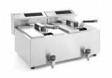 Friteuse Profi Line Met Aftapkraan Digitaal - 2 x 8 l, Hendi, Profi Line, 16l, 230v/7000w, 605x515x(h)350mm