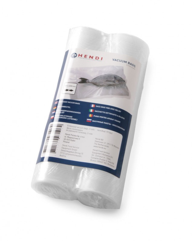 Vacuümverpakkingszakken met reliëf op rol - 2 st., HENDI, 2 st., 6000x280mm Vacuümverpakkingszakken met reliëf op rol - 2 st., HENDI, 2 st., 6000x280mm