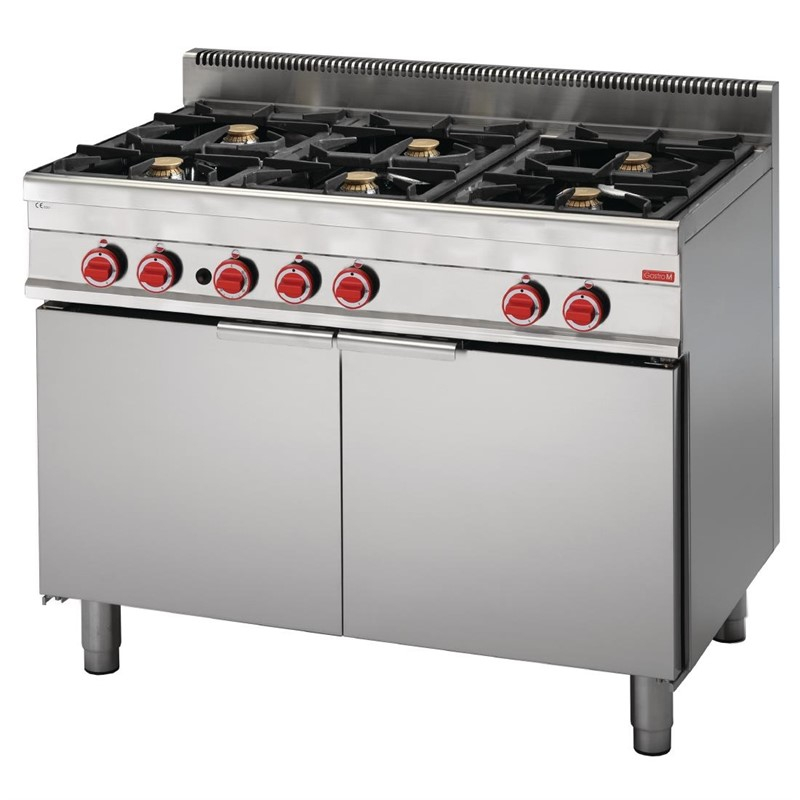 Gastro M 650 6-pits gasfornuis met extra grote oven 65/110 CFGG Gastro M 650 6-pits gasfornuis met extra grote oven 65/110 CFGG