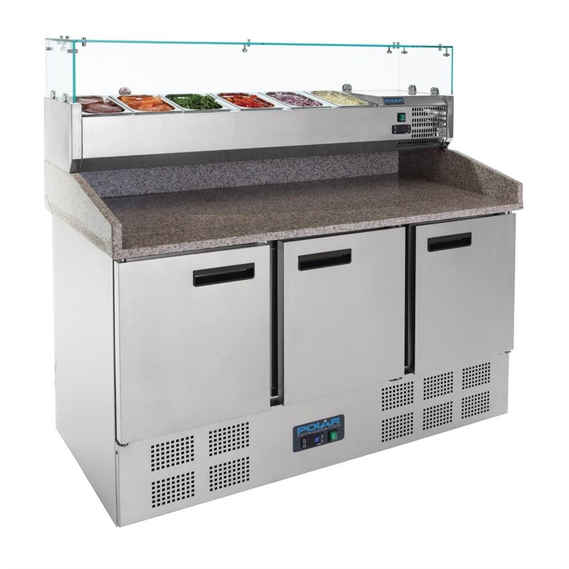 Polar G-serie gekoelde pizza/sandwich prepareercounter 368L Polar G-serie gekoelde pizza/sandwich prepareercounter 368L