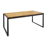 Bolero Rechthoekige Stalen en Acaciahouten Industriële Tafel 180x90cm
