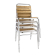 Bolero aluminium en essenhouten stoelen (4 stuks) Bolero aluminium en essenhouten stoelen (4 stuks)