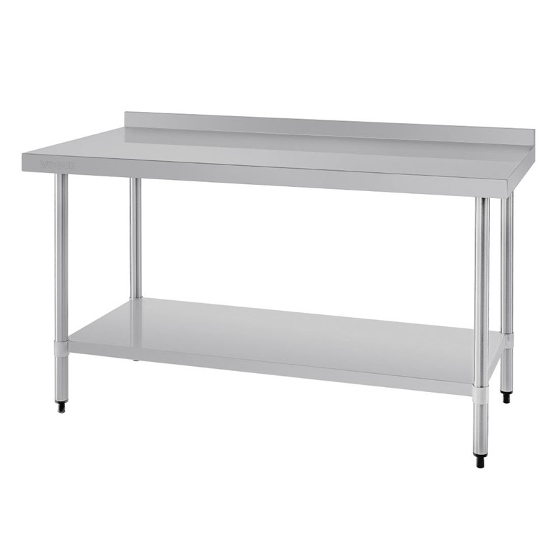 Vogue RVS werktafel met achteropstand 90x150x60cm Vogue RVS werktafel met achteropstand 90x150x60cm