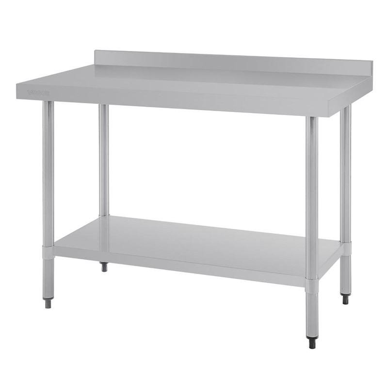 Vogue RVS werktafel met achteropstand 90x120x60cm Vogue RVS werktafel met achteropstand 90x120x60cm