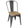 Bolero Bistro stalen stoelen met houten zitting grijs (4 stuks) Bolero Bistro stalen stoelen met houten zitting grijs (4 stuks)