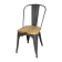 Bolero Bistro stalen stoelen met houten zitting grijs (4 stuks) Bolero Bistro stalen stoelen met houten zitting grijs (4 stuks)