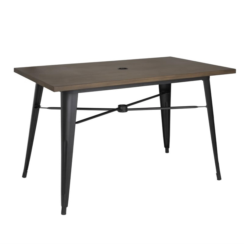 Bolero aluminium outdoor tafel 120x76x76cm donker houtdessin Bolero aluminium outdoor tafel 120x76x76cm donker houtdessin