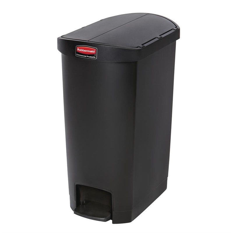 Rubbermaid Slim Jim End Step pedaalemmer 50L zwart Rubbermaid Slim Jim End Step pedaalemmer 50L zwart
