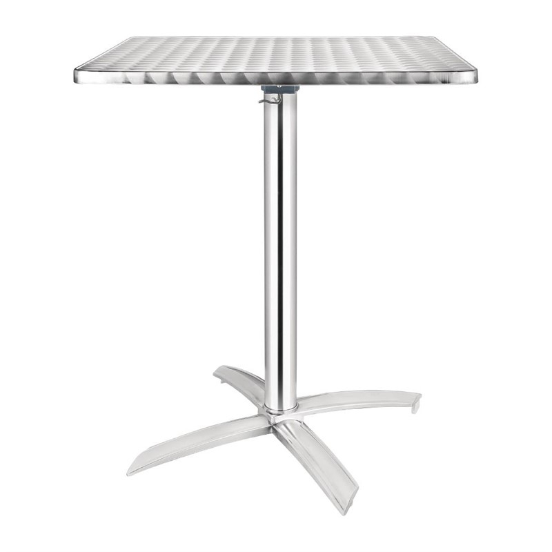 Bolero vierkante aluminium klaptafel met RVS blad 60cm Bolero vierkante aluminium klaptafel met RVS blad 60cm