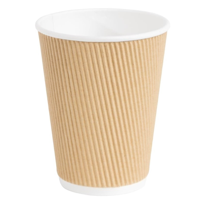 Fiesta Recyclable koffiebekers ribbelwand 340ml (500 stuks) Fiesta Recyclable koffiebekers ribbelwand 340ml (500 stuks)