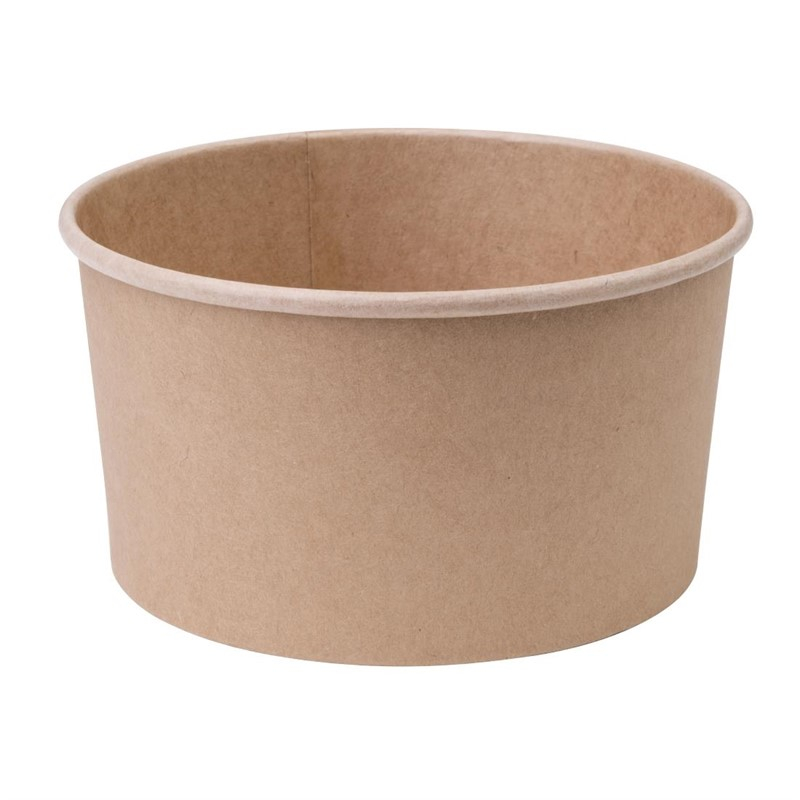 Fiesta Compostable ronde kraft saladeschaal 1L (300 stuks) Fiesta Compostable ronde kraft saladeschaal 1L (300 stuks)