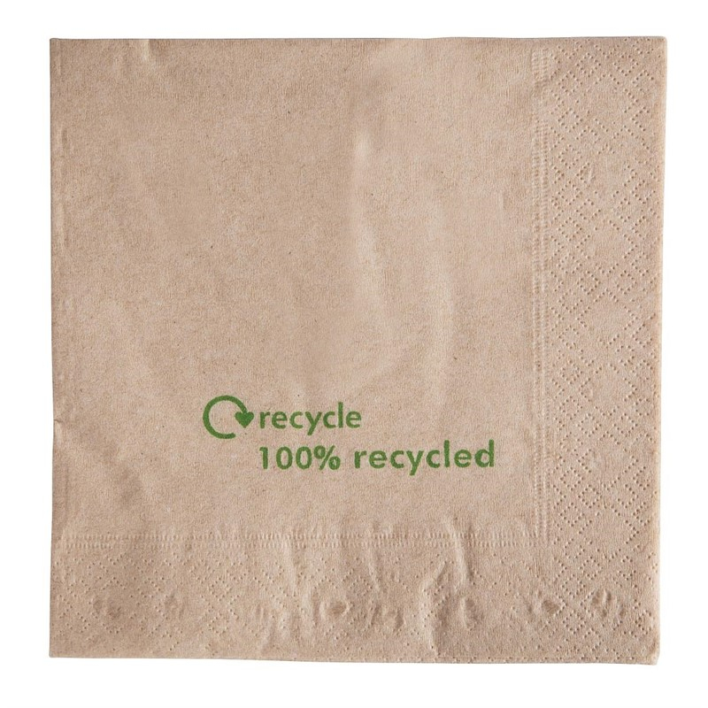 Gerecyclede servetten van kraftpapier 2-laags (2000 stuks) Gerecyclede servetten van kraftpapier 2-laags (2000 stuks)