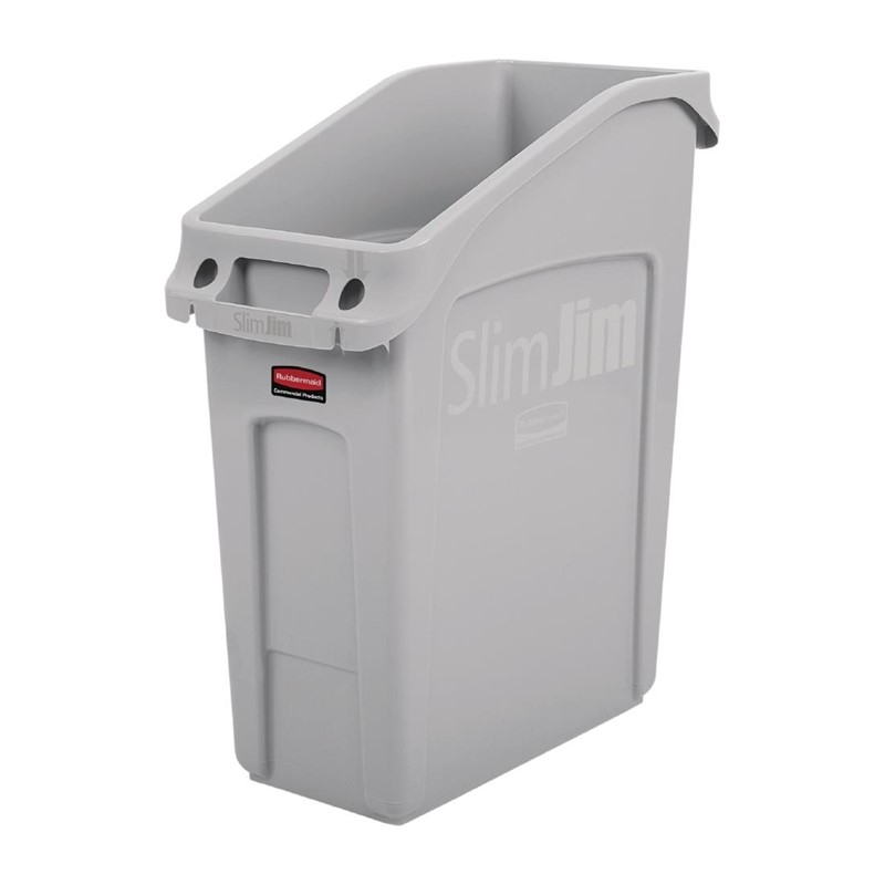 Rubbermaid Slim Jim afvalbak grijs 49L Rubbermaid Slim Jim afvalbak grijs 49L