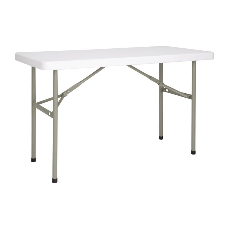 Bolero rechthoekige inklapbare tafel 122cm wit Bolero rechthoekige inklapbare tafel 122cm wit