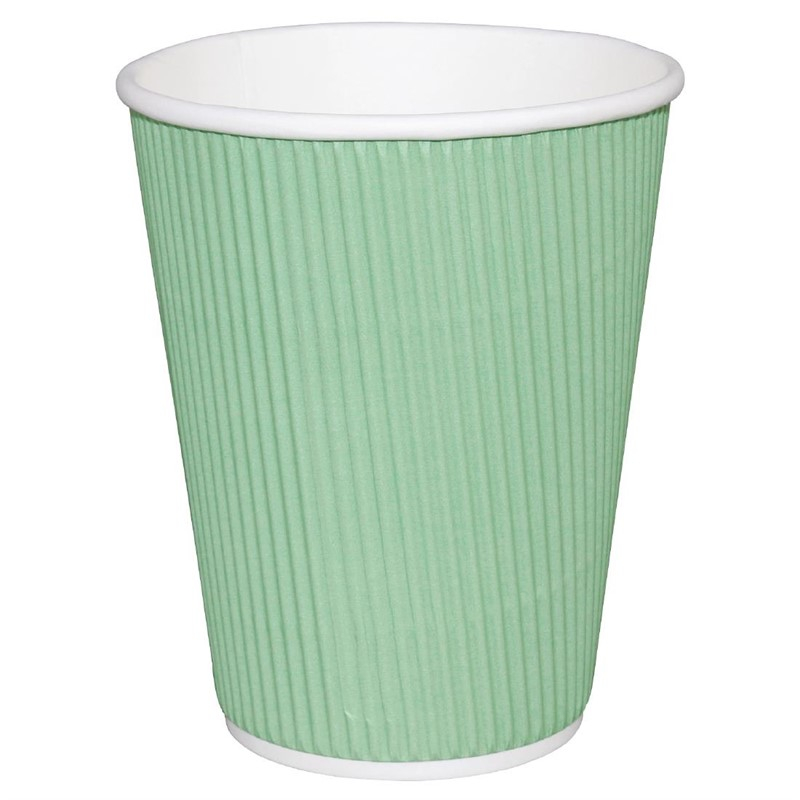 Fiesta Recyclable koffiebekers ribbelwand turquoise 225ml (500 stuks) Fiesta Recyclable koffiebekers ribbelwand turquoise 225ml (500 stuks)
