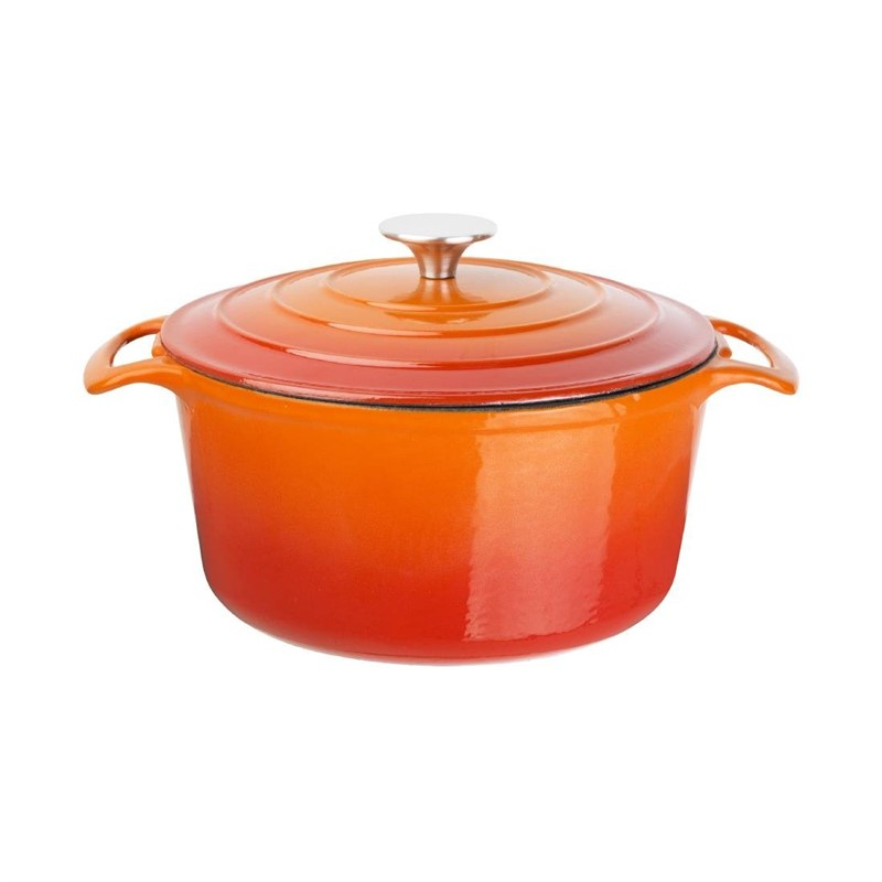 Vogue ronde inductie braadpan oranje 4L Vogue ronde inductie braadpan oranje 4L