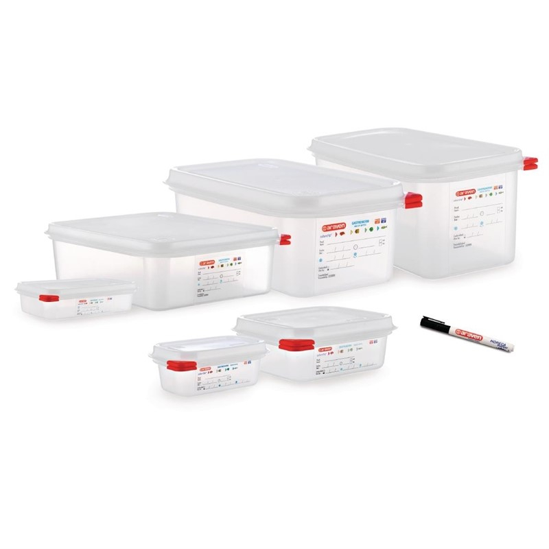 Araven GN 1/3 voedselbak met deksel 4L (4 stuks) Araven GN 1/3 voedselbak met deksel 4L (4 stuks)