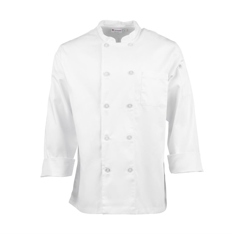 Chef Works Le Mans unisex koksbuis wit M Chef Works Le Mans unisex koksbuis wit M