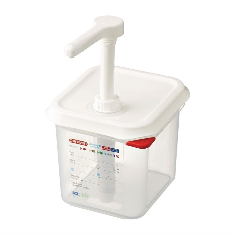 Araven sausdispenser GN 1/6 transparant 2,6L Araven sausdispenser GN 1/6 transparant 2,6L