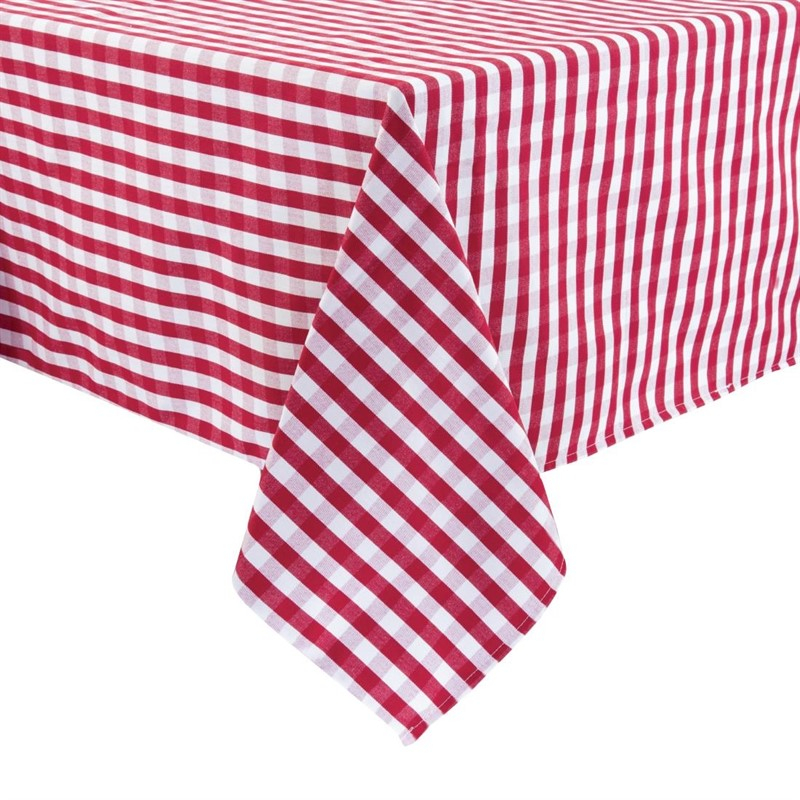 Mitre Comfort Gingham tafelkleed rood-wit 132x132cm Mitre Comfort Gingham tafelkleed rood-wit 132x132cm