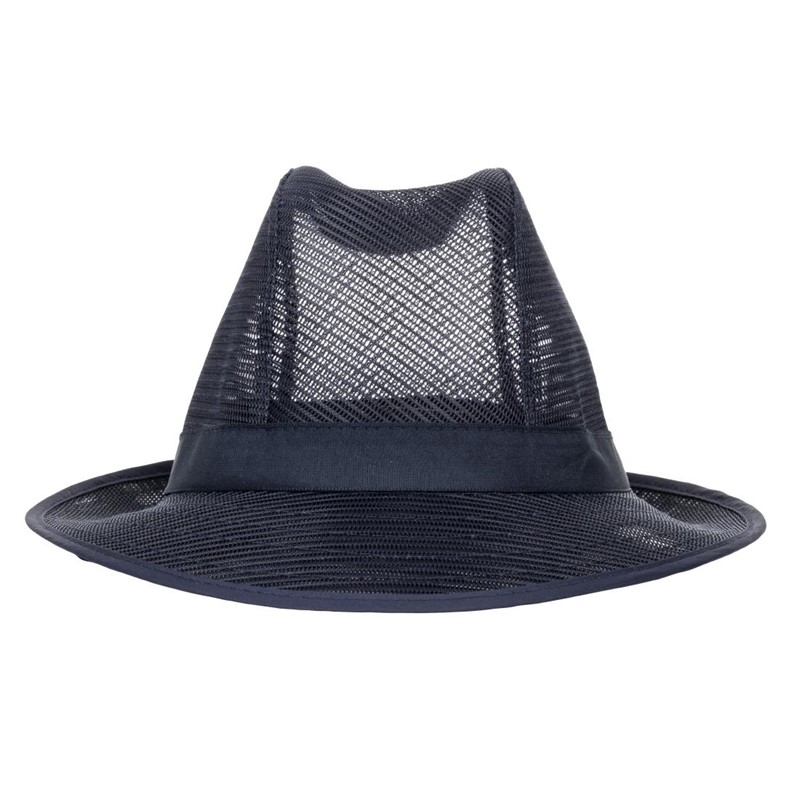 Trilby hoed met haarnetje blauw L Trilby hoed met haarnetje blauw L