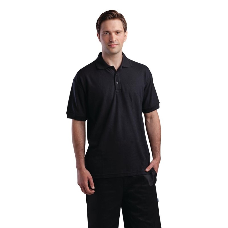 Unisex poloshirt zwart M Unisex poloshirt zwart M