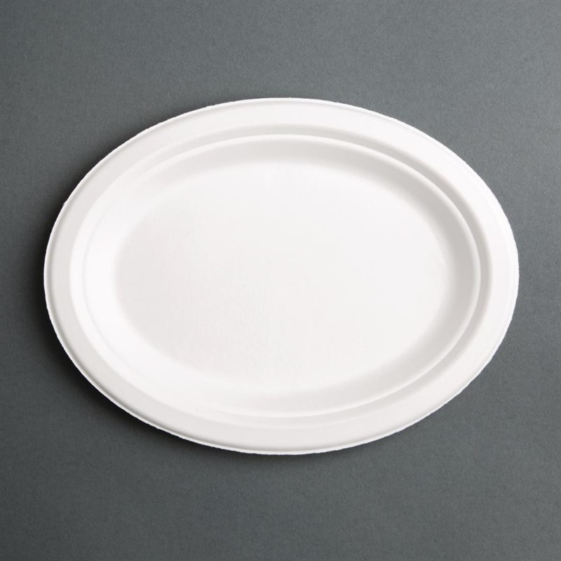 Fiesta Compostable composteerbare bagasse borden ovaal 198mm (50 stuks) Fiesta Compostable composteerbare bagasse borden ovaal 198mm (50 stuks)
