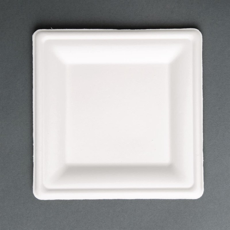 Fiesta Compostable composteerbare bagasse borden vierkant 159mm (50 stuks) Fiesta Compostable composteerbare bagasse borden vierkant 159mm (50 stuks)