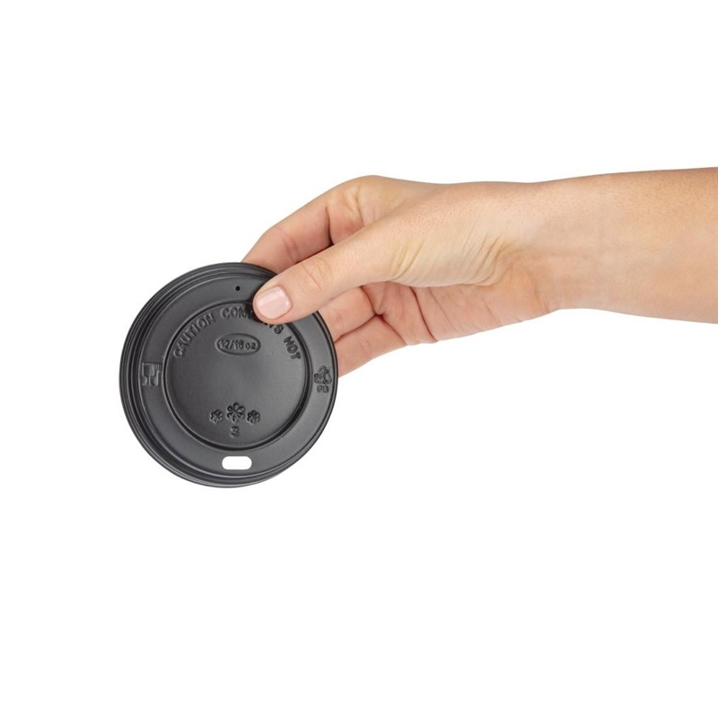 Fiesta Recyclable deksel zwart voor Fiesta Recyclable 340ml en 455ml koffiebekers (50 stuks) Fiesta Recyclable deksel zwart voor Fiesta Recyclable 340ml en 455ml koffiebekers (50 stuks)