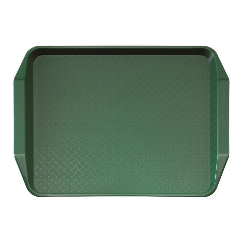 Cambro polypropyleen fastfood dienblad met handvatten groen 43x30cm Cambro polypropyleen fastfood dienblad met handvatten groen 43x30cm