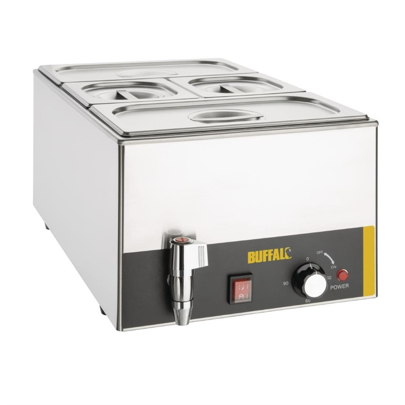 Buffalo bain marie met aftapkraan en GN bakken Buffalo bain marie met aftapkraan en GN bakken
