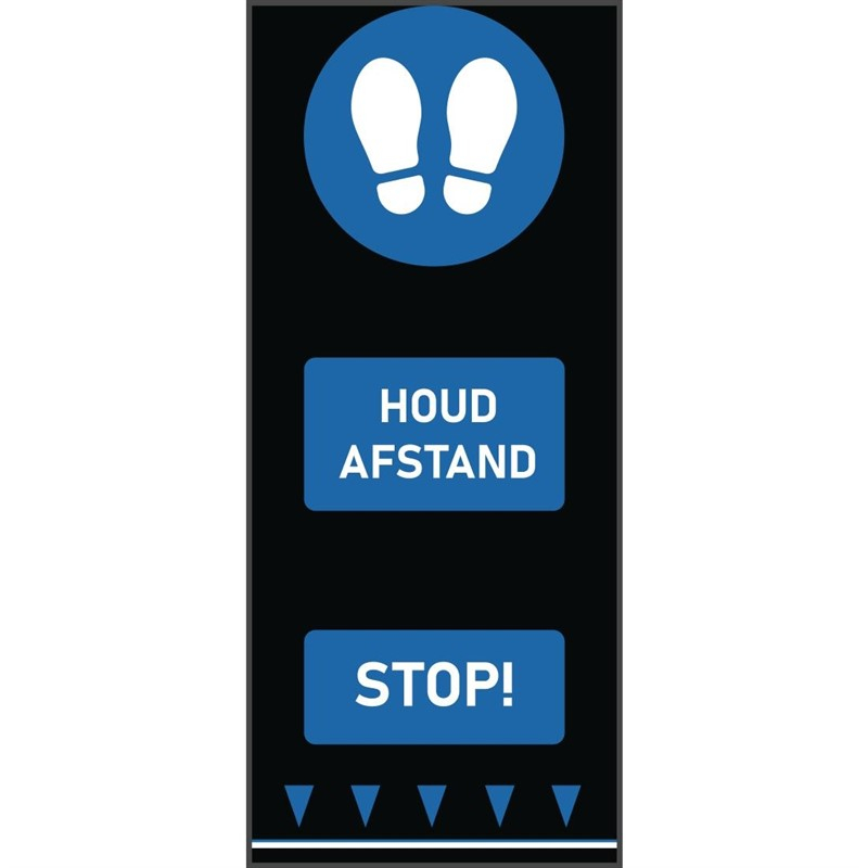 Social distancing vloermat 150x65cm blauw - voetafdruk (let op: Nederlandse tekst) Social distancing vloermat 150x65cm blauw - voetafdruk (let op: Nederlandse tekst)