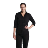 Uniform Works Dames Stretch Shirt Zwart XS