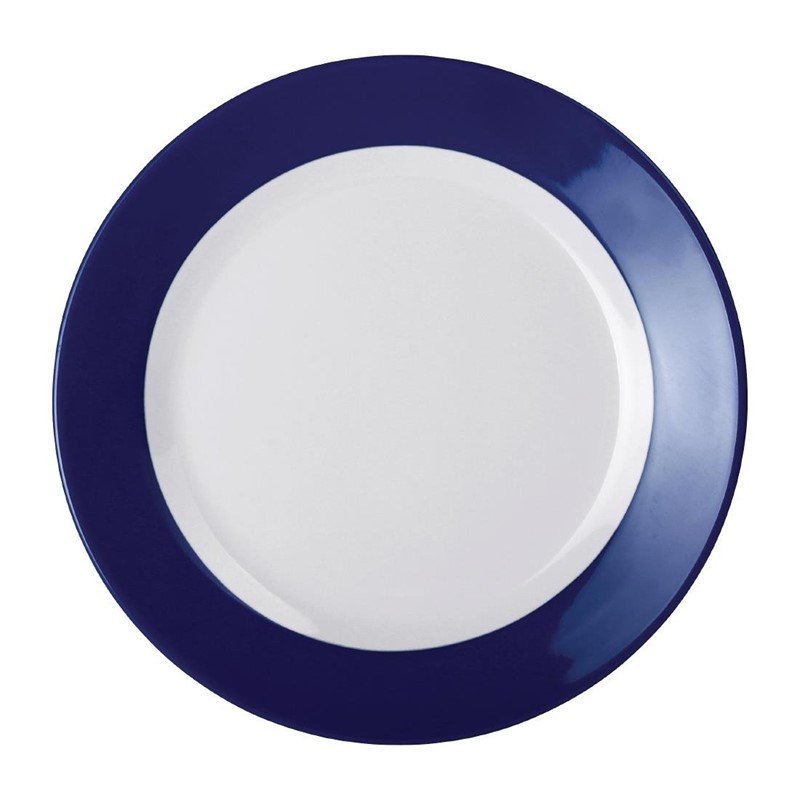 Olympia Kristallon Gala melamine borden met blauwe rand 26cm (6 stuks) Olympia Kristallon Gala melamine borden met blauwe rand 26cm (6 stuks)