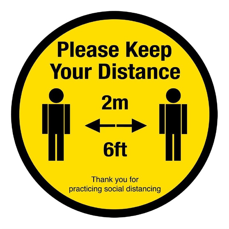 Social distancing vloersticker 'Please Keep Your Distance' 40cm Social distancing vloersticker 'Please Keep Your Distance' 40cm