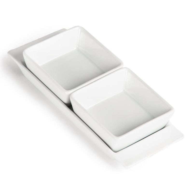 Olympia Whiteware schaal + 2 bakjes (2 stuks) Olympia Whiteware schaal + 2 bakjes (2 stuks)