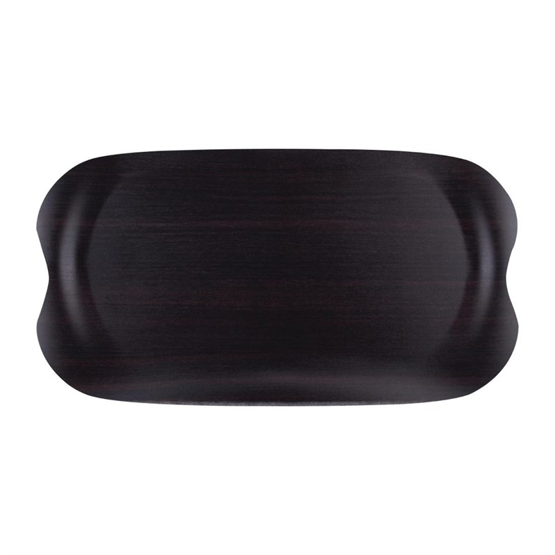 Roltex Wave dienblad donker houtnerf 43x23cm Roltex Wave dienblad donker houtnerf 43x23cm