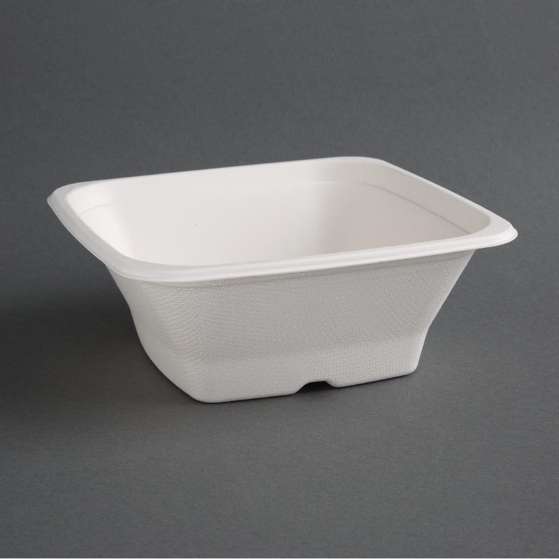 Fiesta Compostable composteerbare bagasse kommen vierkant 950ml (50 stuks) Fiesta Compostable composteerbare bagasse kommen vierkant 950ml (50 stuks)