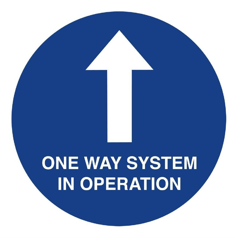 Social distancing vloersticker 'One Way System' 20cm Social distancing vloersticker 'One Way System' 20cm