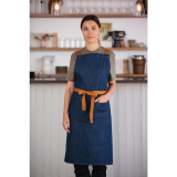 Southside Halterschort Met Kruisbanden Blauw Denim