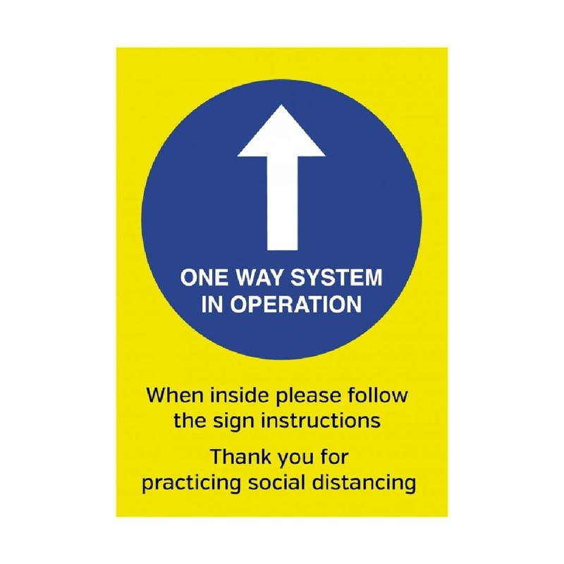Zelfklevende poster A3 'One way system in operation' Zelfklevende poster A3 'One way system in operation'