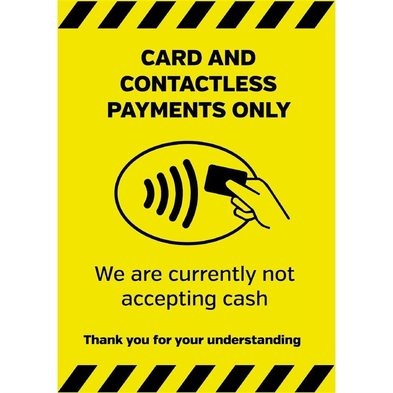 Vinylsticker A5 'Alleen contactloos of met pas betalen' Vinylsticker A5 'Alleen contactloos of met pas betalen'